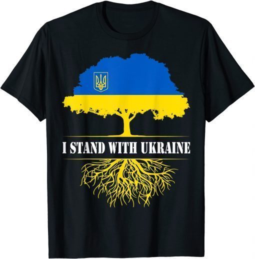 I Stand With Ukraine Support Ukraine Ukrainian Tree T-Shirt