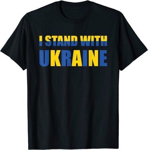 I Stand With Ukraine Support Ukrainian Flag T-Shirt