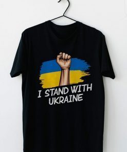 I Stand With Ukraine Ukraine Flag With US Flag T-shirt