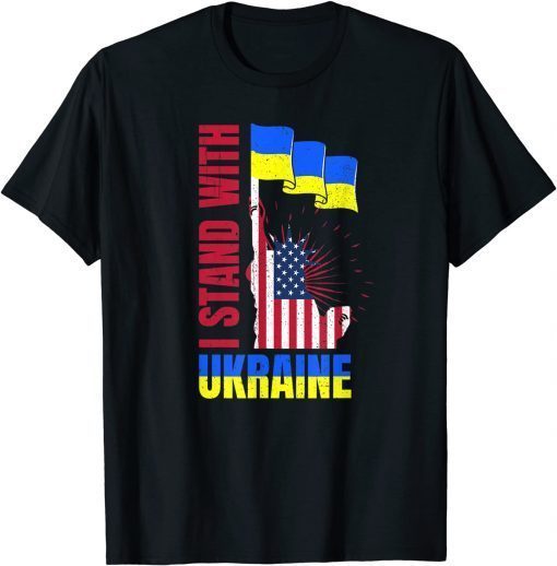 I Stand With Ukraine Ukrainian American Flag Shirt