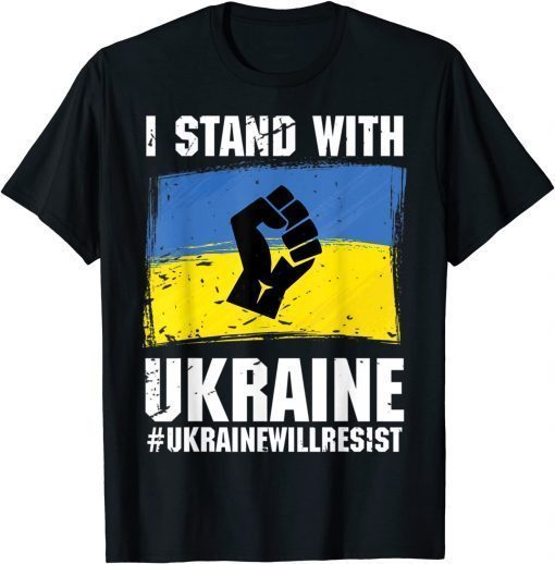 I Stand With Ukraine Ukrainian Flag T-Shirt