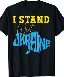 I Stand with Ukraine Support Ukraine Ukrainian Map T-Shirt