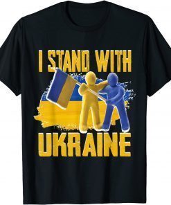 I Stand with Ukraine ukrainian flag clay support Ukraine T-Shirt