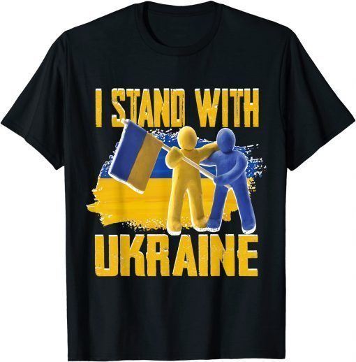 I Stand with Ukraine ukrainian flag clay support Ukraine T-Shirt