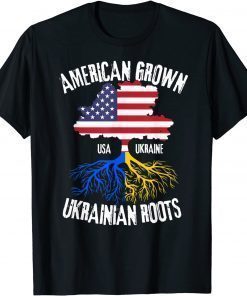 I Support Ukraine American Grown Ukrainian Roots T-Shirt