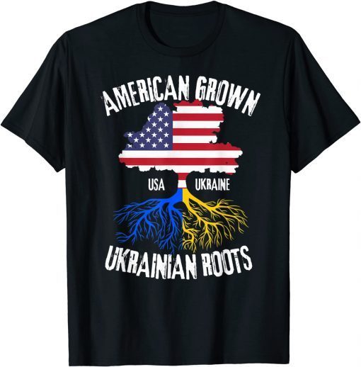 I Support Ukraine American Grown Ukrainian Roots T-Shirt