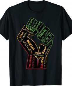 Inspiring Black Leaders Power Fist Hand Black History Month T-Shirt