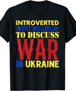 Introverted Ukraine Pride Vintage Retro Feel Ukrainian Flag T-Shirt