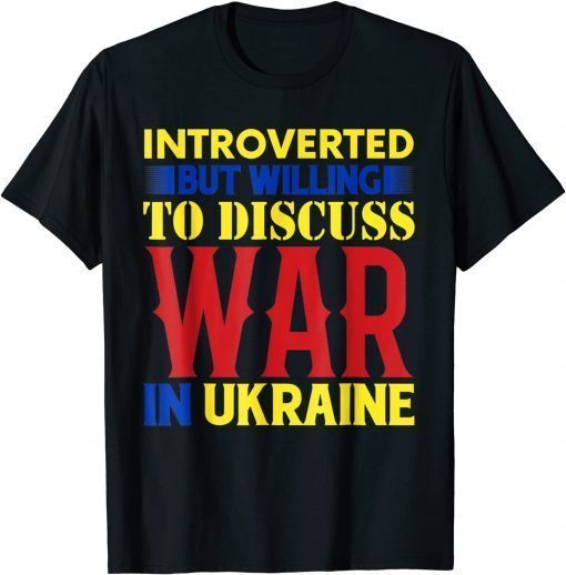 Introverted Ukraine Pride Vintage Retro Feel Ukrainian Flag T-Shirt