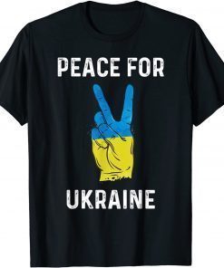 Peace To Ukraine Flag Vintage Ukraine Support T-Shirt