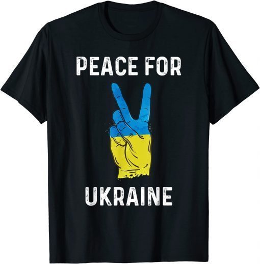 Peace To Ukraine Flag Vintage Ukraine Support T-Shirt