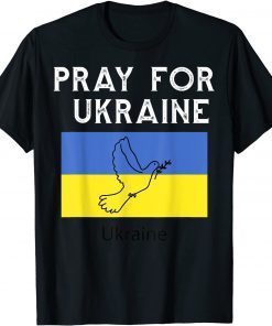 Pray For Ukraine I With Ukraine Ukrainian Flag America T-Shirt