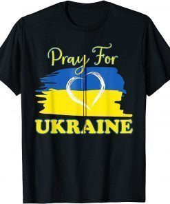 Pray for Ukraine Ukrainian Flag Heart T-Shirt