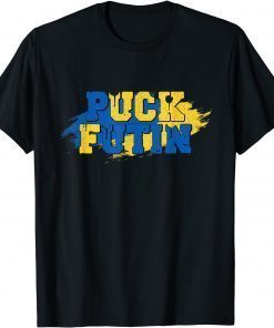 Puck Futin Meme I Stand With Ukraine Ukrainian Flag T-Shirt