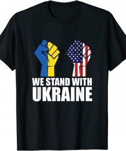 Puck Futin Stand With Ukraine Ukrainian Lover Support Us Flag T-Shirt