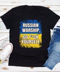 Russian Warship Go Fuck Yourself Flag Ukraine T-Shirt