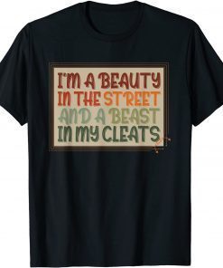 Softball Print Beauty in the Street Beast In My Cleats Girls Tee Shirt