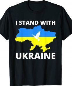 Stand with Ukraine Ukrainian Flag Support Ukraine T-Shirt