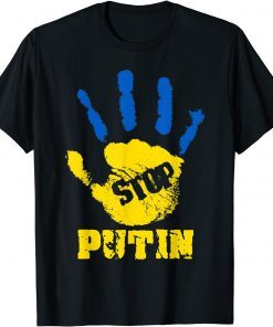 Stop Putin Ukraine I Stand With Ukraine Ukrainian Flag T-Shirt