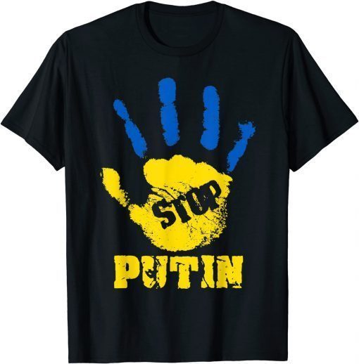 Stop Putin Ukraine I Stand With Ukraine Ukrainian Flag T-Shirt