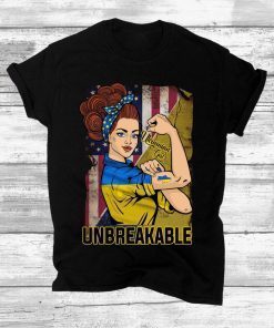 Strong Girls Unbreakable Ukraine Flag America Flag Shirt