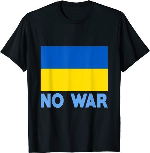 Support I Stand With Ukraine American Ukrainian Flag No War T-Shirt