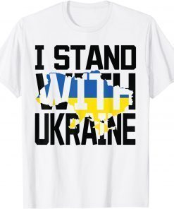 Support Stand With Ukraine With Peace Clay Ukrainian Flag T-Shirt