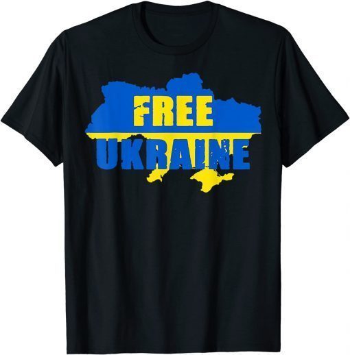 Support Ukraine I Stand With Ukraine Flag Free Ukraine T-Shirt