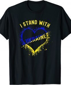 Support Ukraine I Stand With Ukraine Love Ukraine Heart T-Shirt