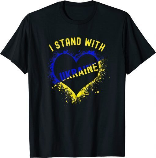 Support Ukraine I Stand With Ukraine Love Ukraine Heart T-Shirt