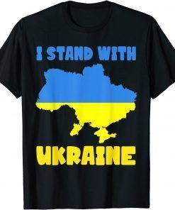 Support Ukraine I Stand With Ukraine Map Vintage T-Shirt