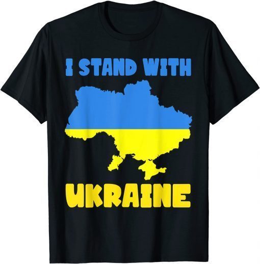 Support Ukraine I Stand With Ukraine Map Vintage T-Shirt