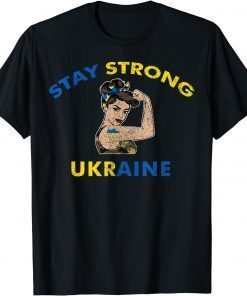 Support Ukraine I Stand With Ukraine Ukrainian Flag Fist T-Shirt