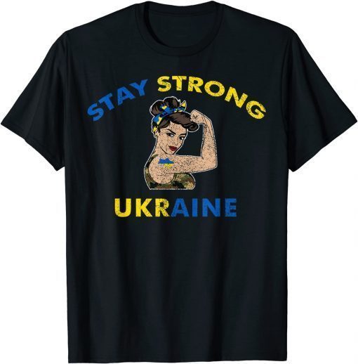 Support Ukraine I Stand With Ukraine Ukrainian Flag Fist T-Shirt