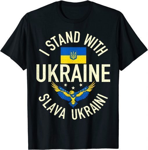 Support Ukraine I Stand With Ukraine Ukrainian Flag Patriot T-Shirt