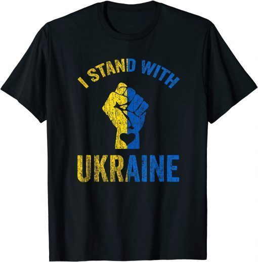 Support Ukraine I Stand With Ukraine Ukrainian Flag T-Shirt