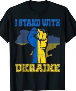 Support Ukraine I Stand With Ukraine Ukrainian Flag Vintage T-Shirt