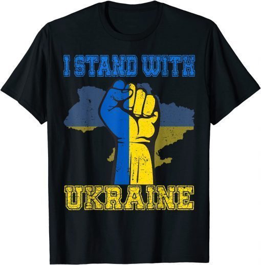 Support Ukraine I Stand With Ukraine Ukrainian Flag Vintage T-Shirt