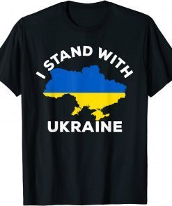 Support Ukraine I Stand With Ukraine Ukrainian Map Flag T-Shirt