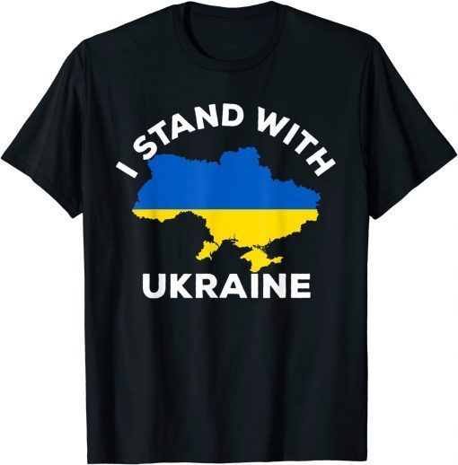 Support Ukraine I Stand With Ukraine Ukrainian Map Flag T-Shirt