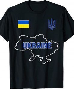 Support Ukrainians Map Pray For Ukraine Ukrainian Flag Pride T-Shirt