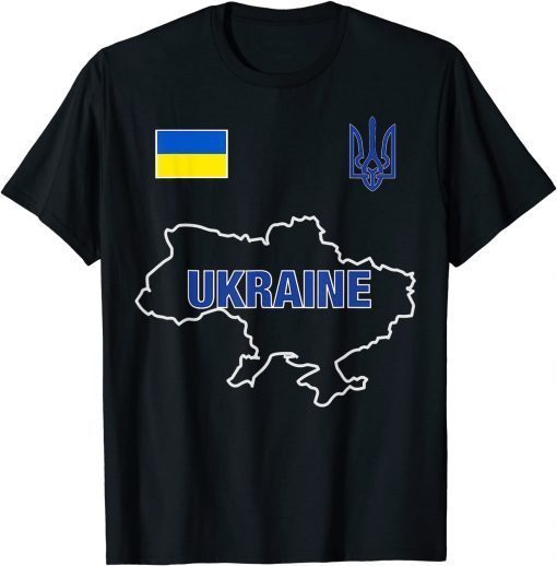 Support Ukrainians Map Pray For Ukraine Ukrainian Flag Pride T-Shirt