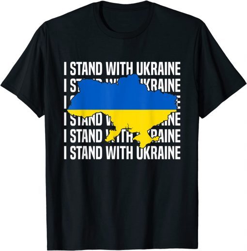 USA Support Ukraine Flag Ukrainian Love I Stand With Ukraine T-Shirt