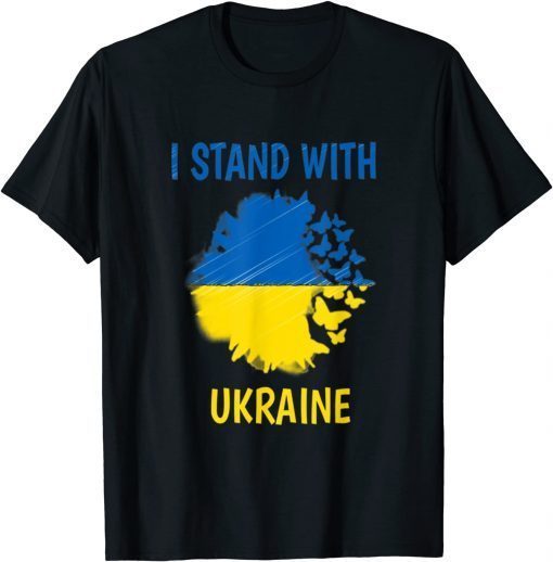 Ukraine Flag Butterflys, Ukrainian Support Lover T-Shirt