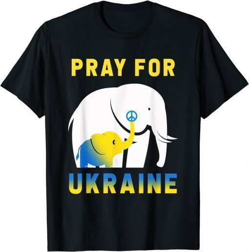 Ukraine Flag Elephant Vintage Ukrainian Support Ukraine T-Shirt