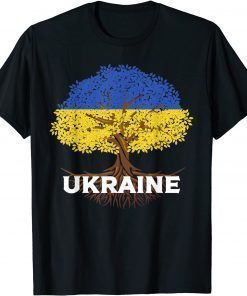 Ukraine Flag Vintage Tree Graphic Ukrainian Roots T-Shirt