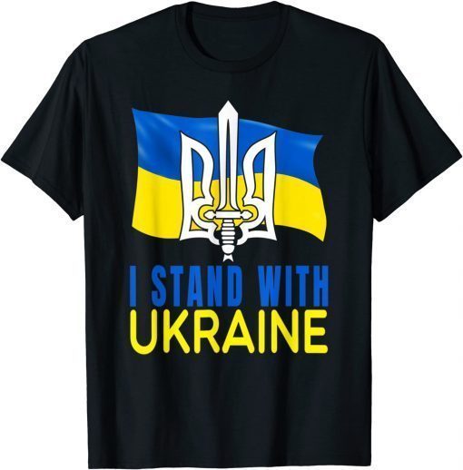 Ukraine Flag and Trident Ukrainian Vintage T-Shirt