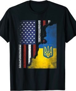Ukrainian American Flag Ukraine Usa America Roots T-Shirt
