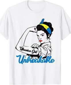 Ukrainian Women Girl Unbreakable Ukraine Flag T-Shirt