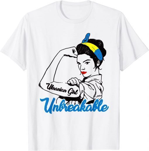 Ukrainian Women Girl Unbreakable Ukraine Flag T-Shirt